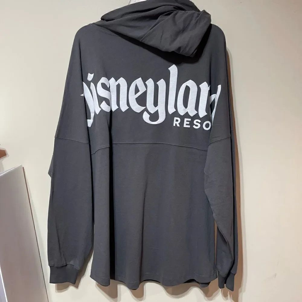 Disney Spirit Jersey Hooded Long Sleeve Gray Womens XL NWT